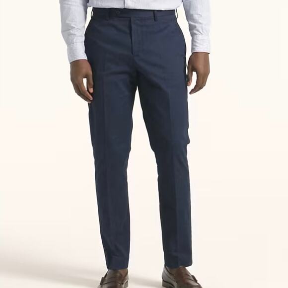 J Crew Men's Bowery Slim Fit Stretch Chino Dress Pant 38 x 34 Navy Blue - Picture 1 of 16